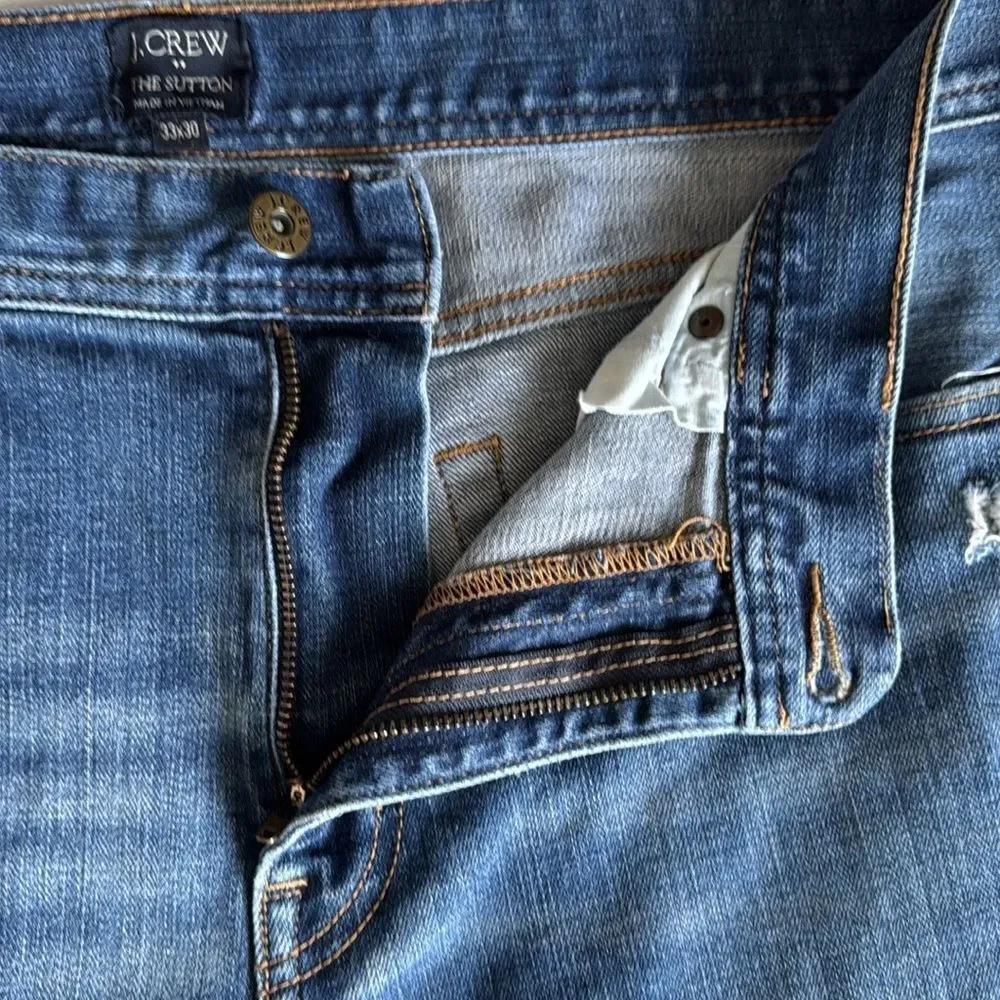 J. Crew Sutton straight-fit distressed jean men’s 33x30